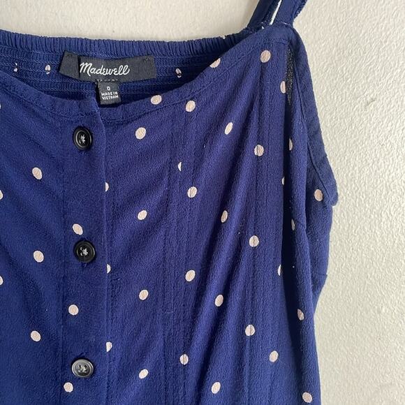 Madewell Ruffle-Strap Button-Front Dress in Polka Dot - Picture 3 of 16